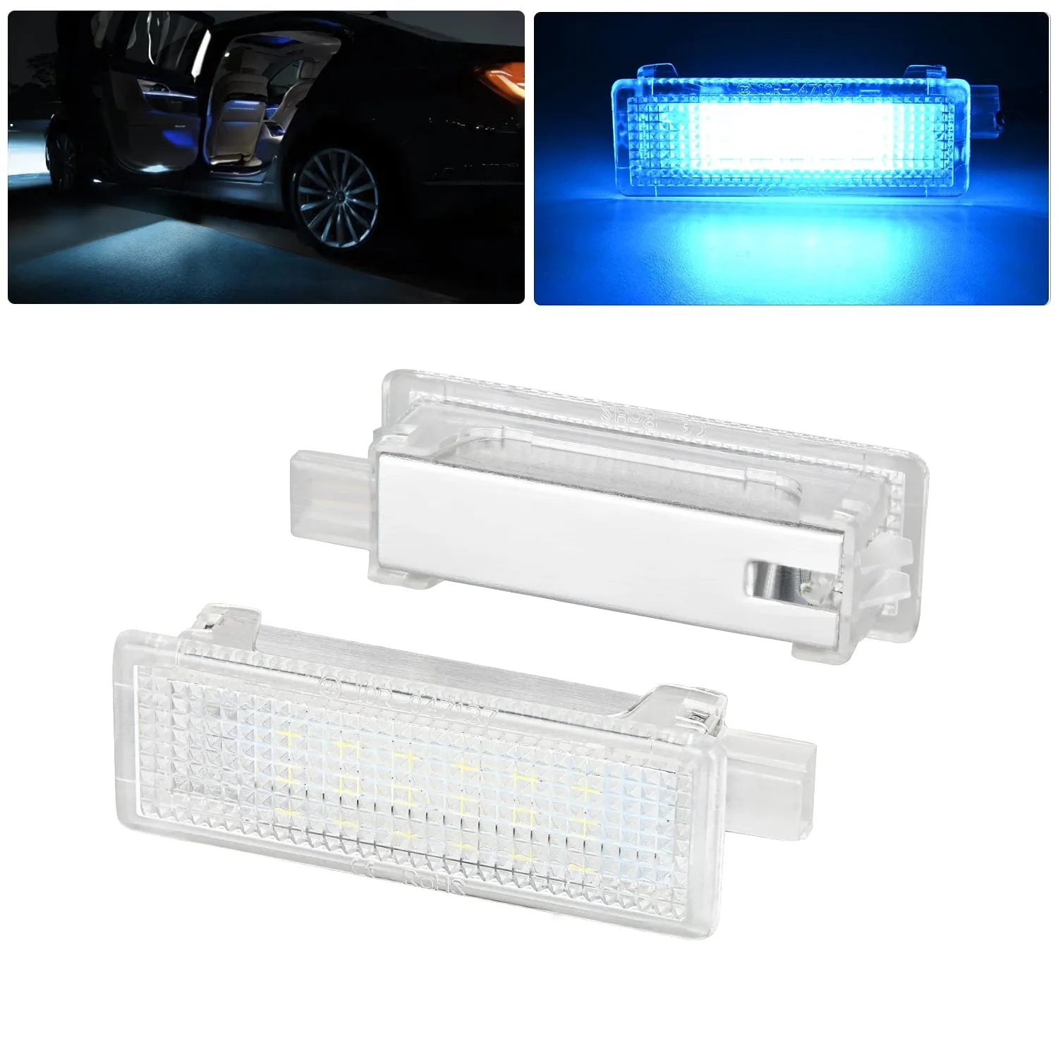 2PCS LED Interior Door Panel Light Courtesy Warning Lights Aqua Beam Plug and Play Compatible with BMW 1 3 5 6 7 Series Z4 X3 X5 X6 E82 E88 E90 F30 E60 F10 E65 E66