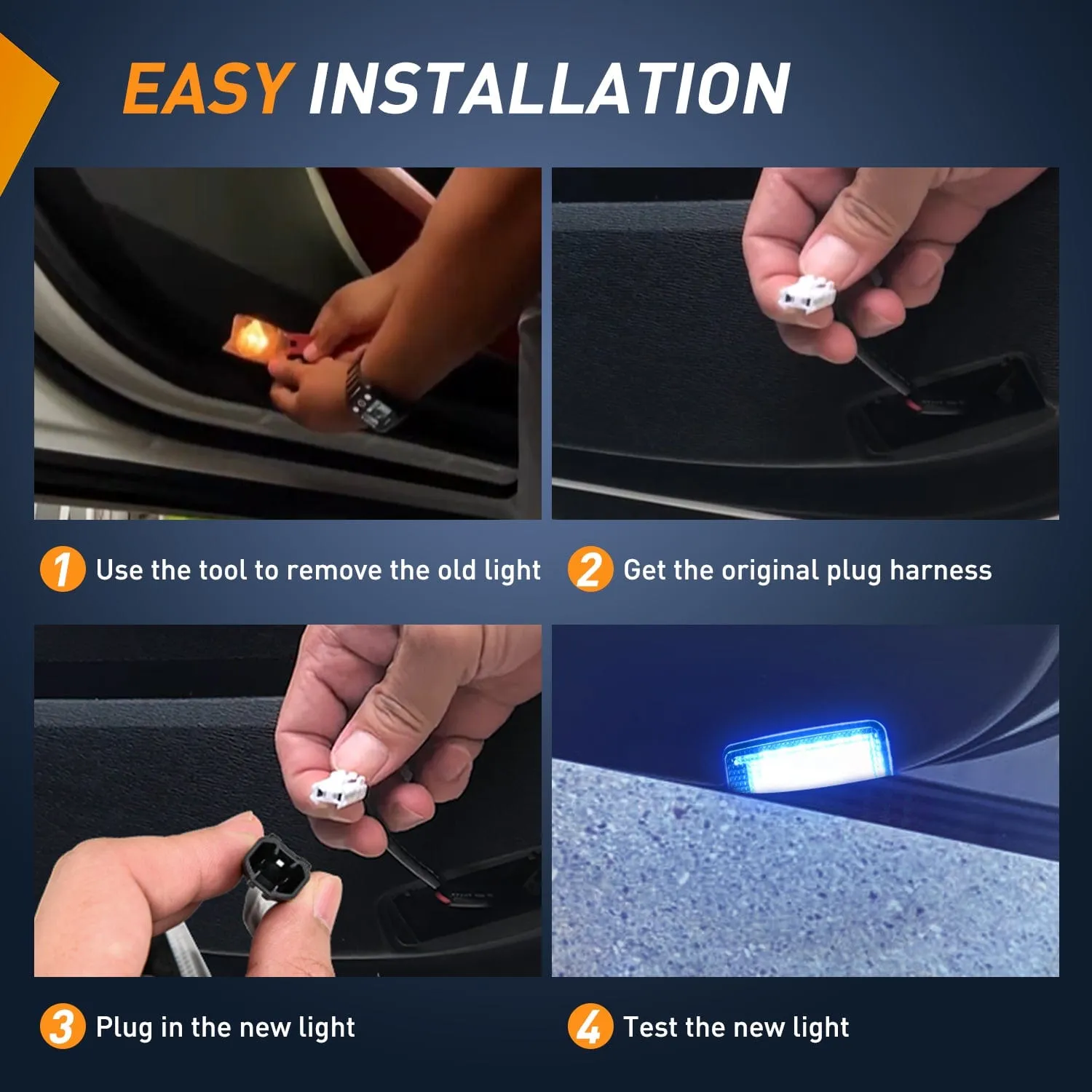 2PCS LED Interior Door Panel Light Courtesy Warning Lights Aqua Beam Plug and Play for Toyota Avalon Sienna Venza Camry Prius 4Runner Lexus IS ES GS LS RX GX LX Subaru BRZ