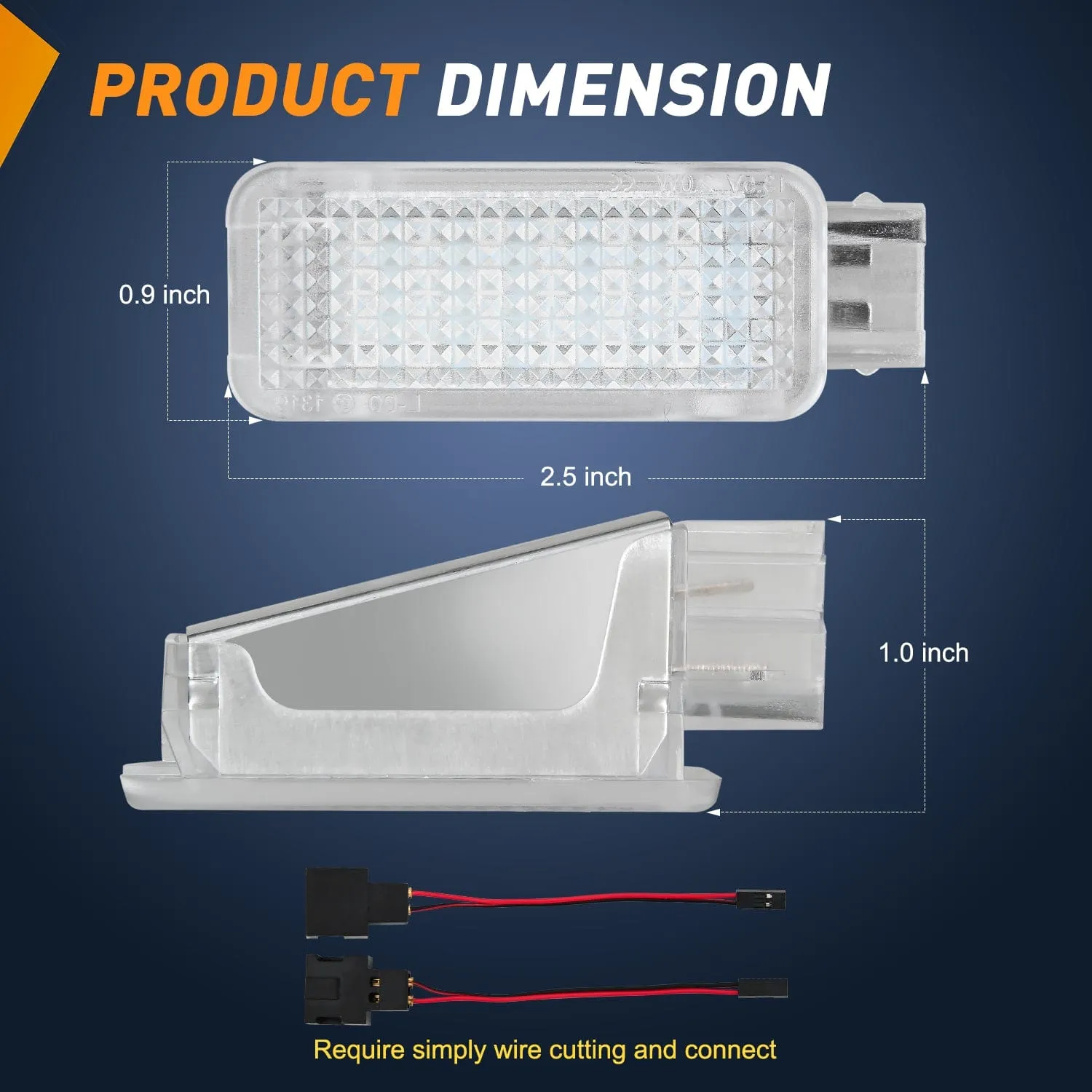 2PCS LED Interior Door Panel Light Courtesy Warning Lights Blue Beam Plug and Play Compatible with Audi A3 A4 A5 A6 A7 S3 S4 S5 S6 S7 Q5 Q7 TT OEM Replacement CANbus Error Free