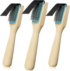 3 Pcs Dance Shoe Brush Wood Suede Sole Wire Ballroom Dance Shoe Cleaner Brush for Footwear Cleaning