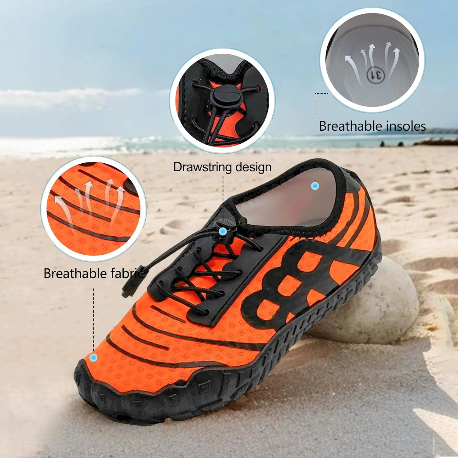 Barefoot Shoes for Women & Men - Minimalist Hiking/Trail Running Footwear with Wide Toe Box | Zero Drop Lightweight Breathable Quick-Dry Outdoor Sneakers (Size 3.5-11)