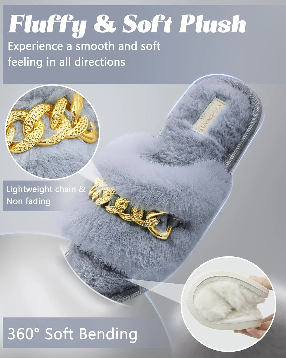 Cozy Fuzzy Fluffy Slippers - Memory Foam Indoor & Outdoor, Perfect Gifts for Women