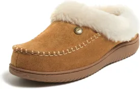 Dearfoams Women's Atley Indoor/Outdoor Fuzzy Memory Foam Clog Slipper