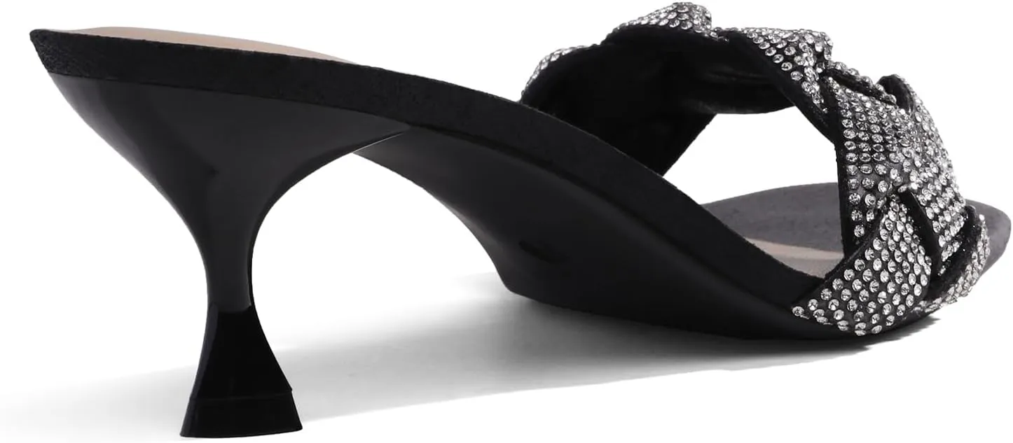 DREAM PAIRS Womens Stilettos Heels Open Square Toe Comfort Low Kitten Heels Sexy Dress Pumps Sandals Evening Party Prom Dance Shoes