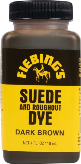 Fiebing's Dark Brown Suede Dye (4 oz) - Recolor, Brighten & Restore Suede & Roughout Leather Shoes, Furniture, Purse - Includes Wool Dauber for Easy Application - Flexible When Dry, Won't Crack/Peel