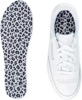 FLAT SOCKS Womens No Show Socks, Sockless Shoe Liner, No Slipping, No Stinking, Washable Barefoot Shoe Insert, Animal Print