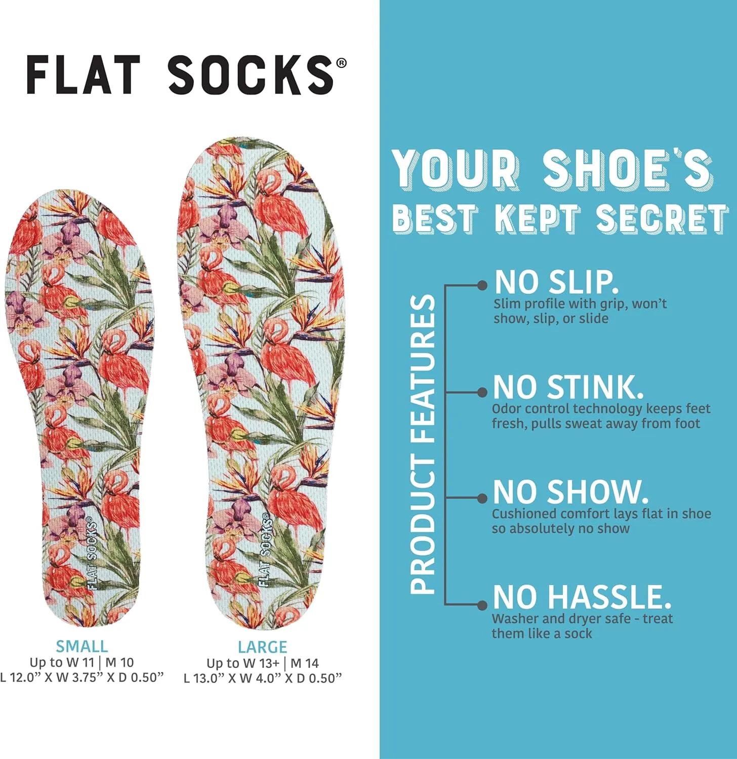 FLAT SOCKS Womens No Show Socks, Sockless Shoe Liner, No Slipping, No Stinking, Washable Barefoot Shoe Insert, Animal Print