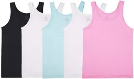 Fruit of the Loom Girls Undershirts (Camis, Tank-5 Pack-Assorted, Large