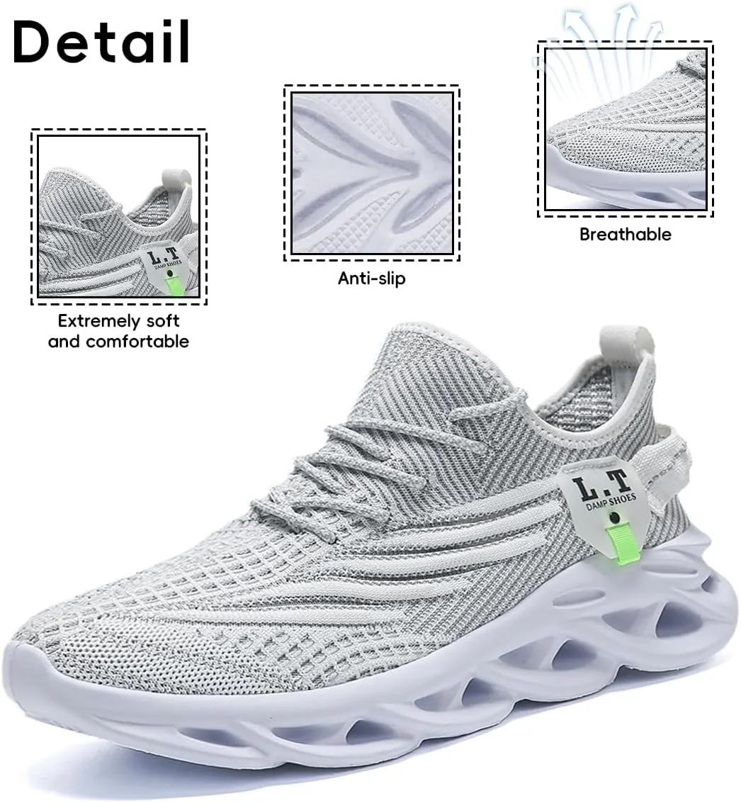 FUJEAK Mens Running Walking Tennis Shoes Mens Casual Fashion Gym Hiking Shoes for Men Sneakers Work Breathable Comfortable Lightweight