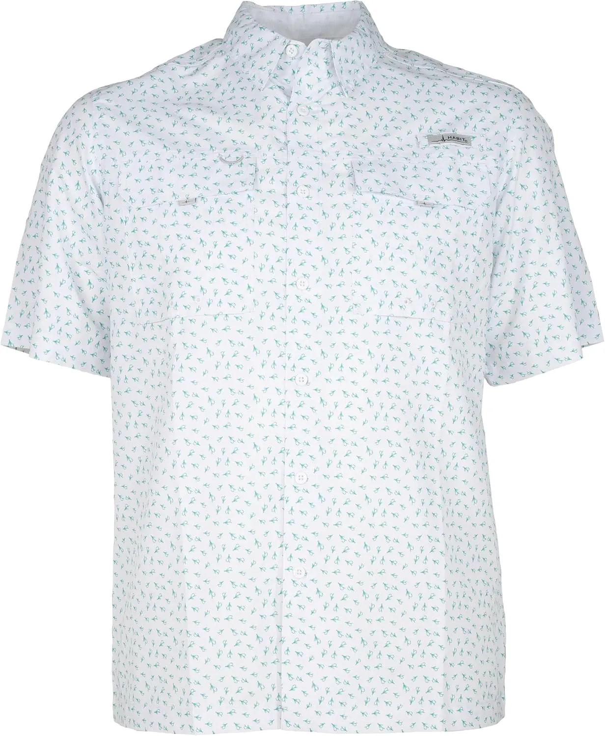 HABIT Men??s Fourche Mountain Short Sleeve River Guide Fishing Shirt - UPF 40  UV Protection