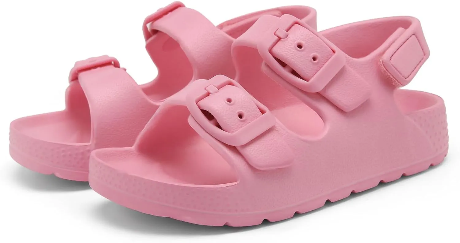 INMINPIN Toddler Boys Girls Buckle Sandals Comfort Open Toe Sandal with Adjustable Back Strap