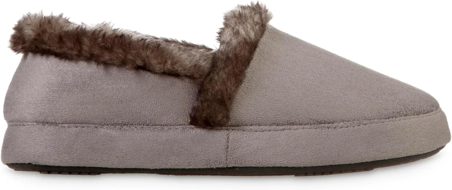 isotoner Women's Memory Foam Microsuede a Line Eco Comfort Recycled Slippers