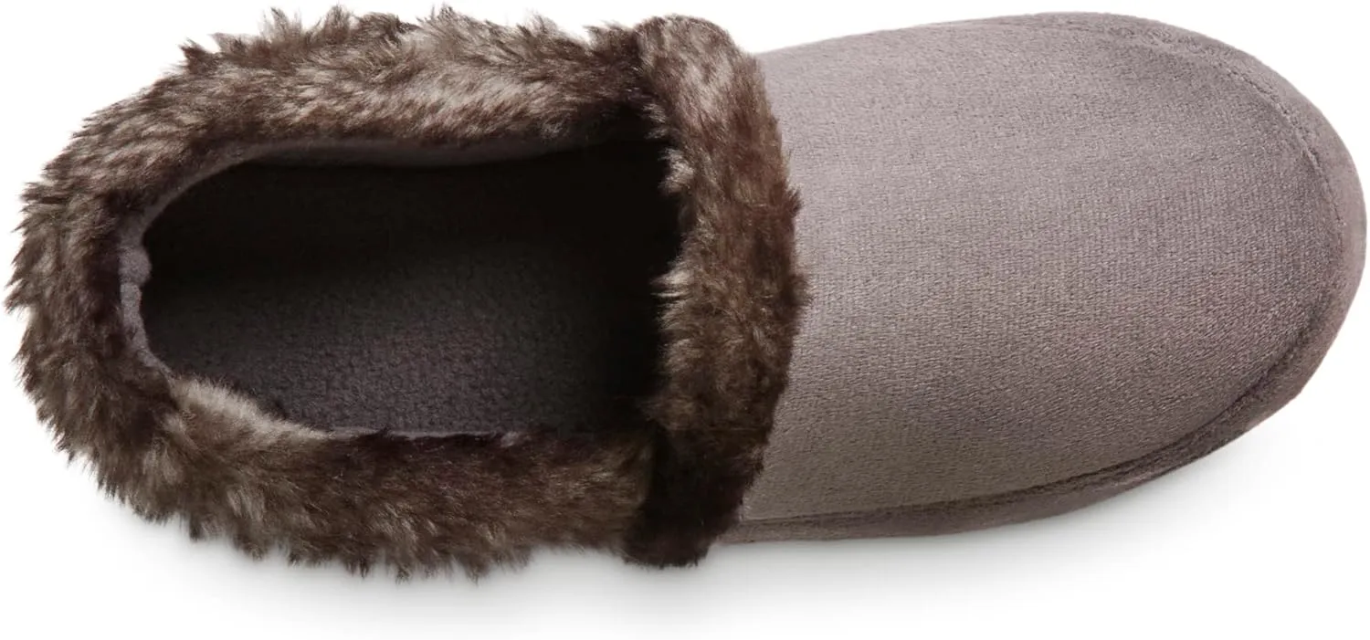 isotoner Women's Memory Foam Microsuede a Line Eco Comfort Recycled Slippers