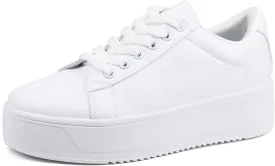 JABASIC Women Fashion Sneakers Low-top Lace-Up Stylish Walking Shoes Comfort Platform Sneakers