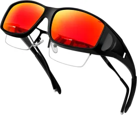 KANASTAL Fit Over Glasses for Men Women Polarized UV400 Protection Fashion Wrap Around Shades