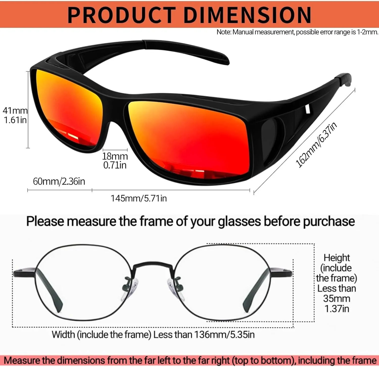 KANASTAL Fit Over Glasses for Men Women Polarized UV400 Protection Fashion Wrap Around Shades
