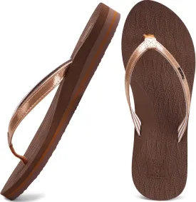 KuaiLu Womens Fashion Flip Flops Ladies Lightweight Summer Beach Yoga Mat Thong Sandals with Comfortable Arch Support