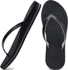 KuaiLu Womens Fashion Flip Flops Ladies Lightweight Summer Beach Yoga Mat Thong Sandals with Comfortable Arch Support