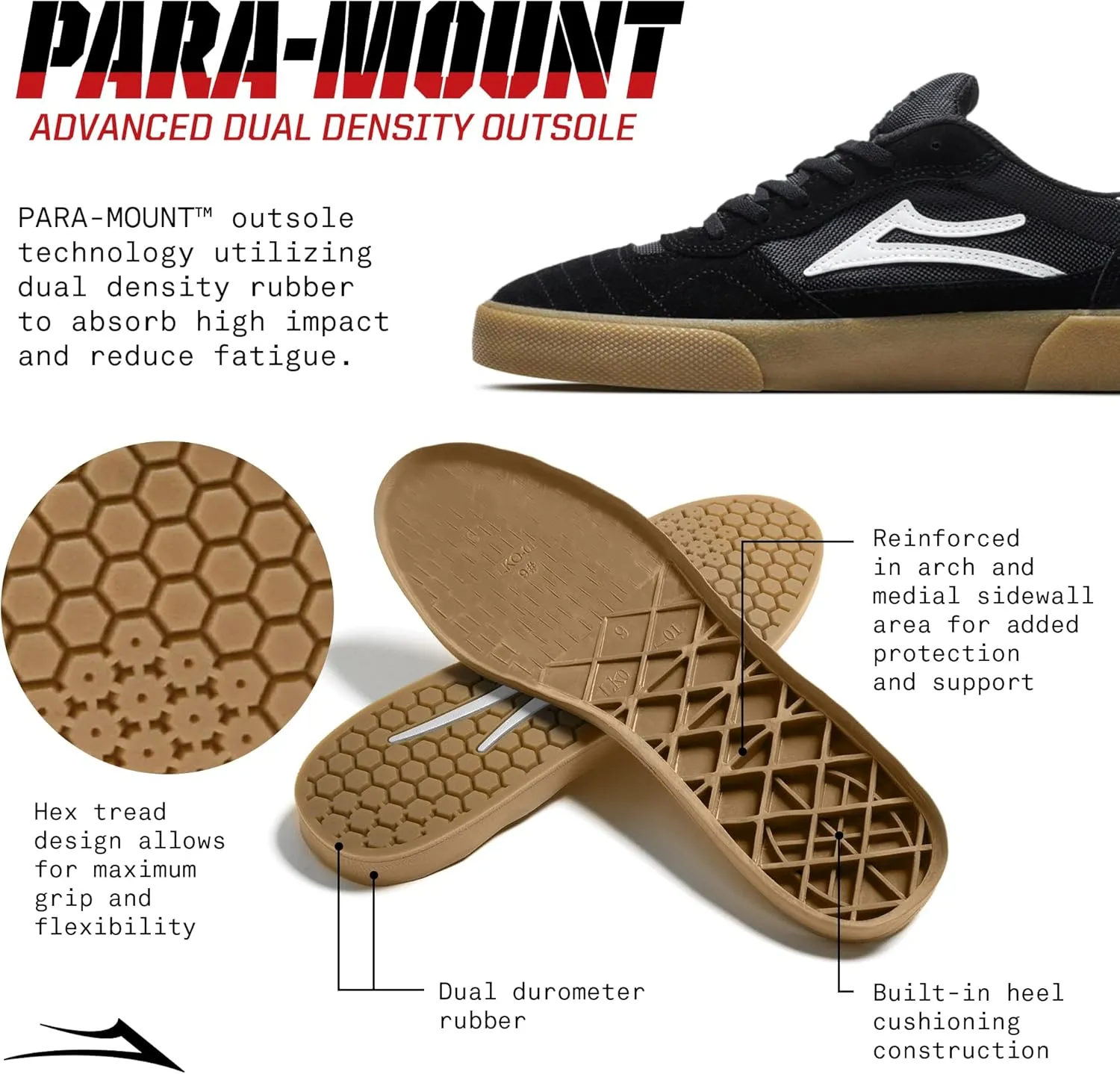 Lakai Mens Cambridge Low-Top Skateboarding Shoe