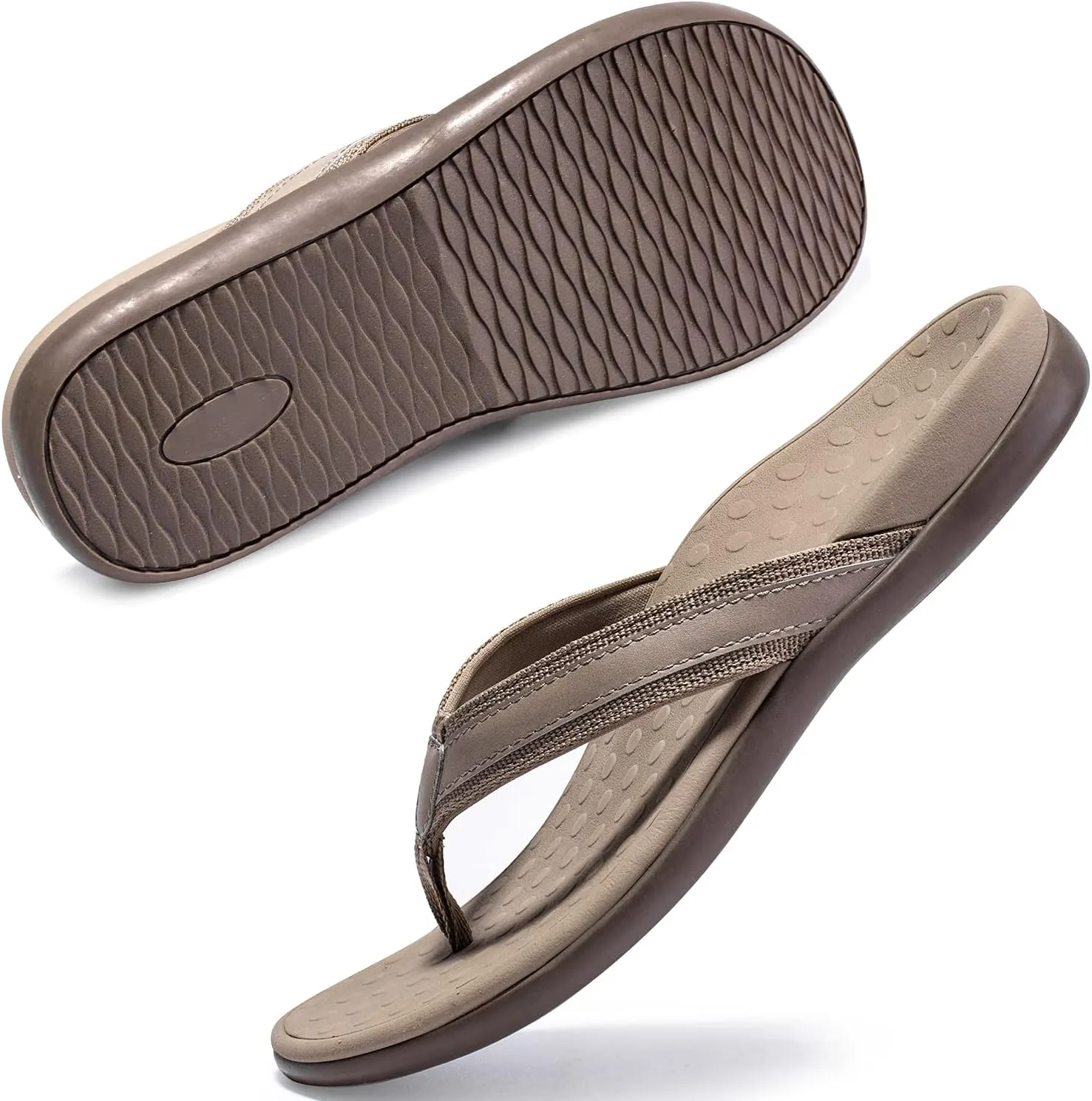 LLSOARSS Plantar Fasciitis Feet Sandal with Arch Support - Best Orthotic flip Flops for Flat FeetHeel Pain- for Women