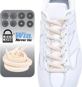 Lock Laces Flat Laces No Tie Elastic Shoelaces  Stylish No Show for Casual & Fashion Shoes  One-Size, Easy to Install