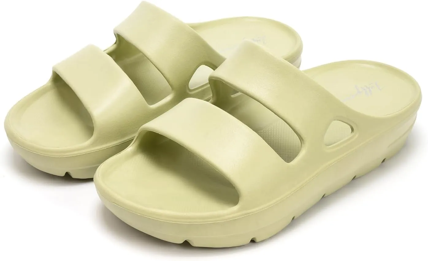 Luffymomo Pillow Slippers for Women and Men,Cloud Indoor Slides Bathroom Sandals | Non-Slip Thick Sole Quick Drying