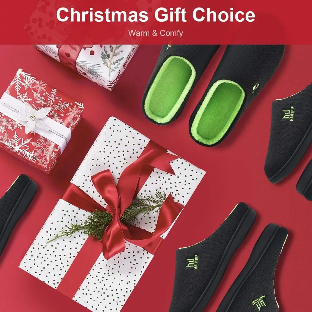 MAIITRIP Men's Cozy Memory Foam House Slippers Non Slip (Size:7-17)