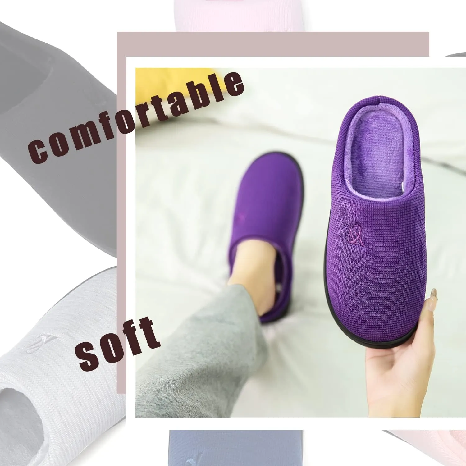 Memory Foam Slippers for Women's and Men's Casual House Shoes
