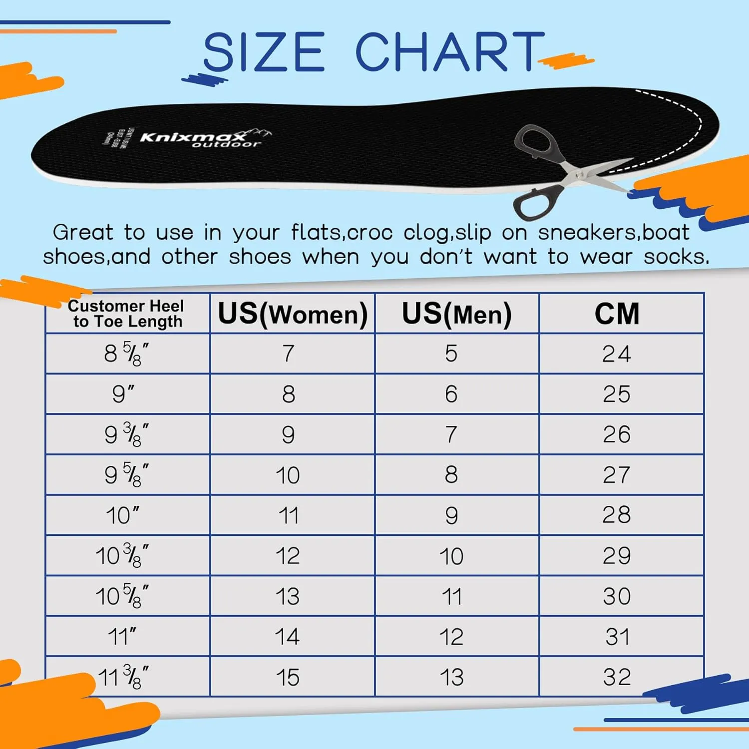 Men's Insoles for Garden Clogs, Ultra-Thin Comfort Shoe Inserts for Crocs, Nurse, Chef, Water Shoes, Waterproof Replacement Barefoot Liners Breathable Pad Black Size 12 /EU45