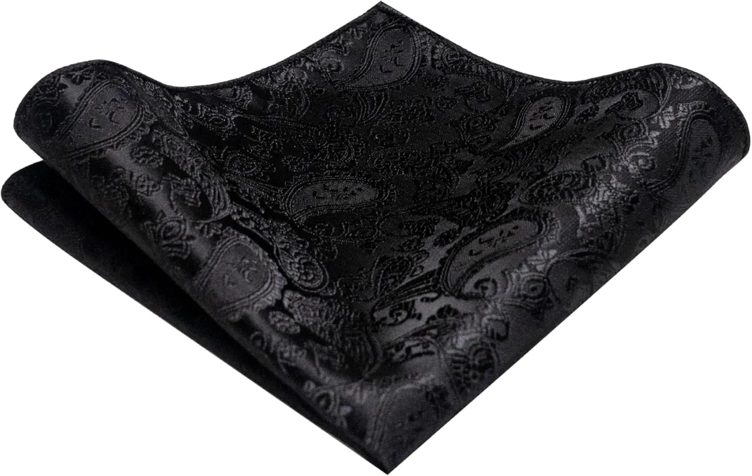 Mens Solid Color Paisley Necktie and Pocket Square with Tie Clip Sets