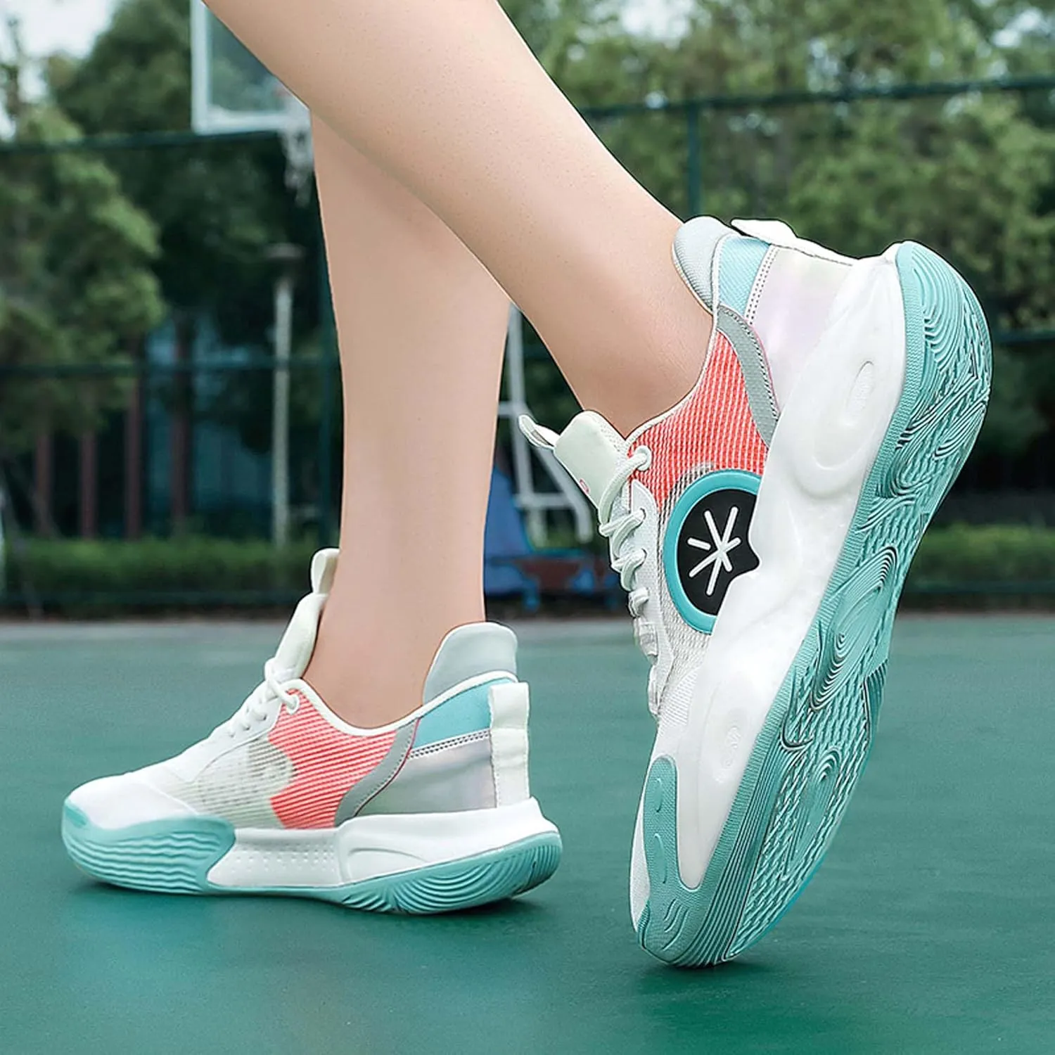 Neutral Basketball Shoes Fashion Sneakers Slip Resistant Breathable Sports Running Shoes Street or Court Sports Basketball Shoes Outdoor Casual Walking Fitness Tennis Training Shoes