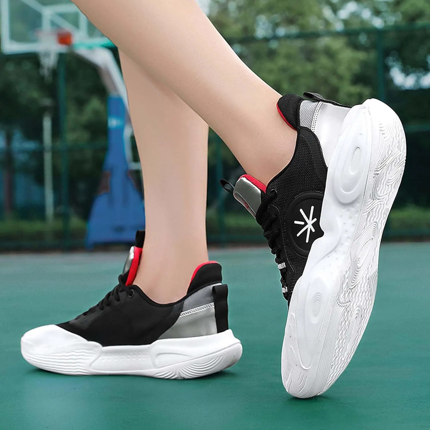 Neutral Basketball Shoes Fashion Sneakers Slip Resistant Breathable Sports Running Shoes Street or Court Sports Basketball Shoes Outdoor Casual Walking Fitness Tennis Training Shoes