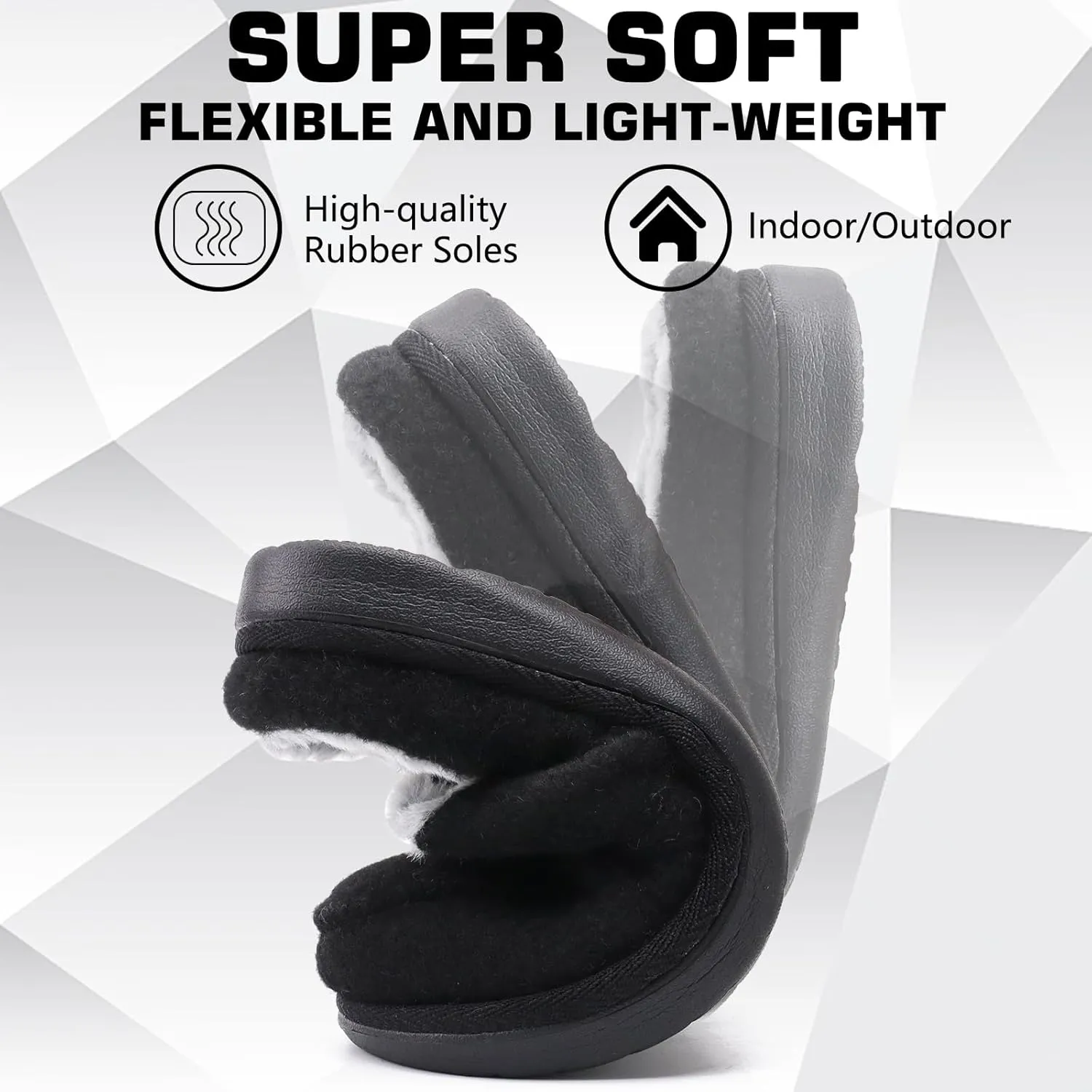 ONCAI Mens Felt Slippers Wool and Cotton-Blend High-Density Memory Foam House Shoes with Indoor and Outdoor Rubber Soles (US Size 7-15)