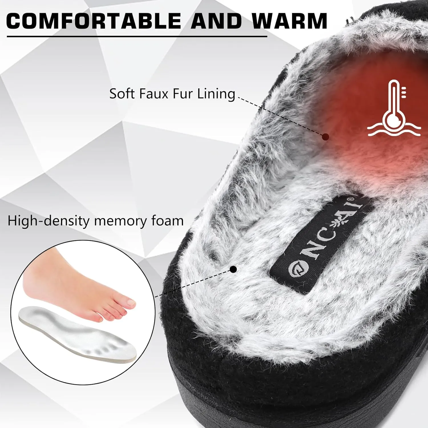 ONCAI Mens Felt Slippers Wool and Cotton-Blend High-Density Memory Foam House Shoes with Indoor and Outdoor Rubber Soles (US Size 7-15)