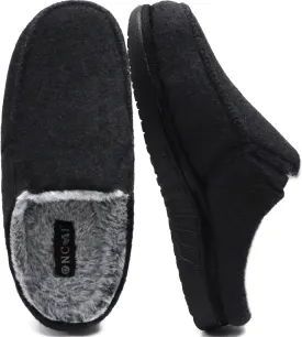 ONCAI Mens Felt Slippers Wool and Cotton-Blend High-Density Memory Foam House Shoes with Indoor and Outdoor Rubber Soles (US Size 7-15)