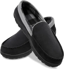 shoeslocker Mens Slippers Microsuede Moccasin Memory Foam House Shoes