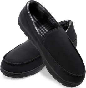 shoeslocker Mens Slippers Microsuede Moccasin Memory Foam House Shoes
