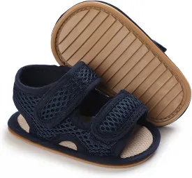 SOFMUO Baby Girls Boys Sparkly Bowknot Sandals Premium Soft Anti-Slip Rubber Sole Infant Summer Outdoor Shoes Toddler First Walkers