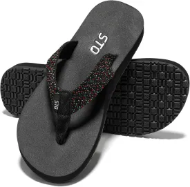 STQ Womens Quick Dry Flip Flops with Yoga Mat SoleArch Support Thong Sandals