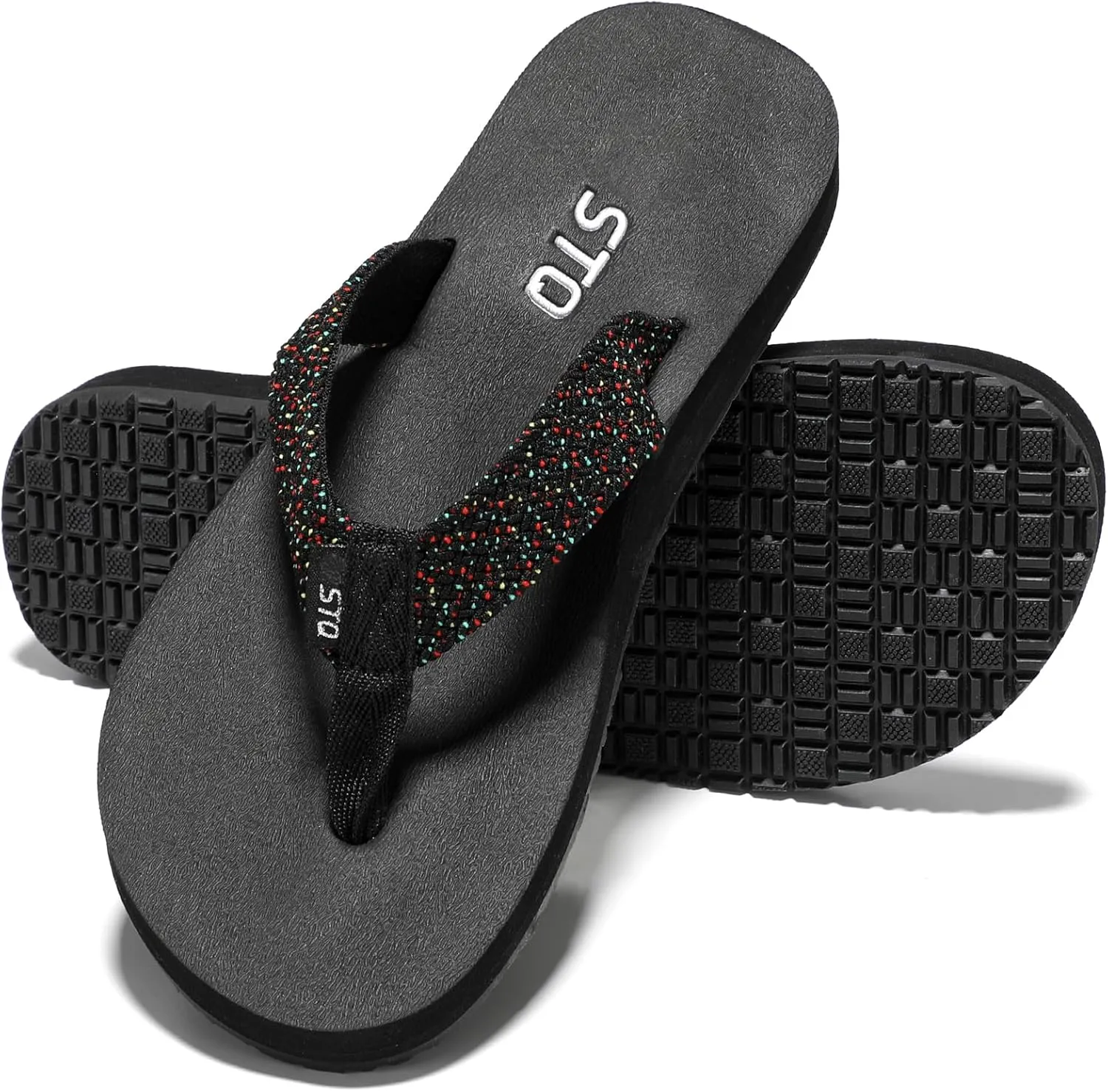 STQ Womens Quick Dry Flip Flops with Yoga Mat SoleArch Support Thong Sandals
