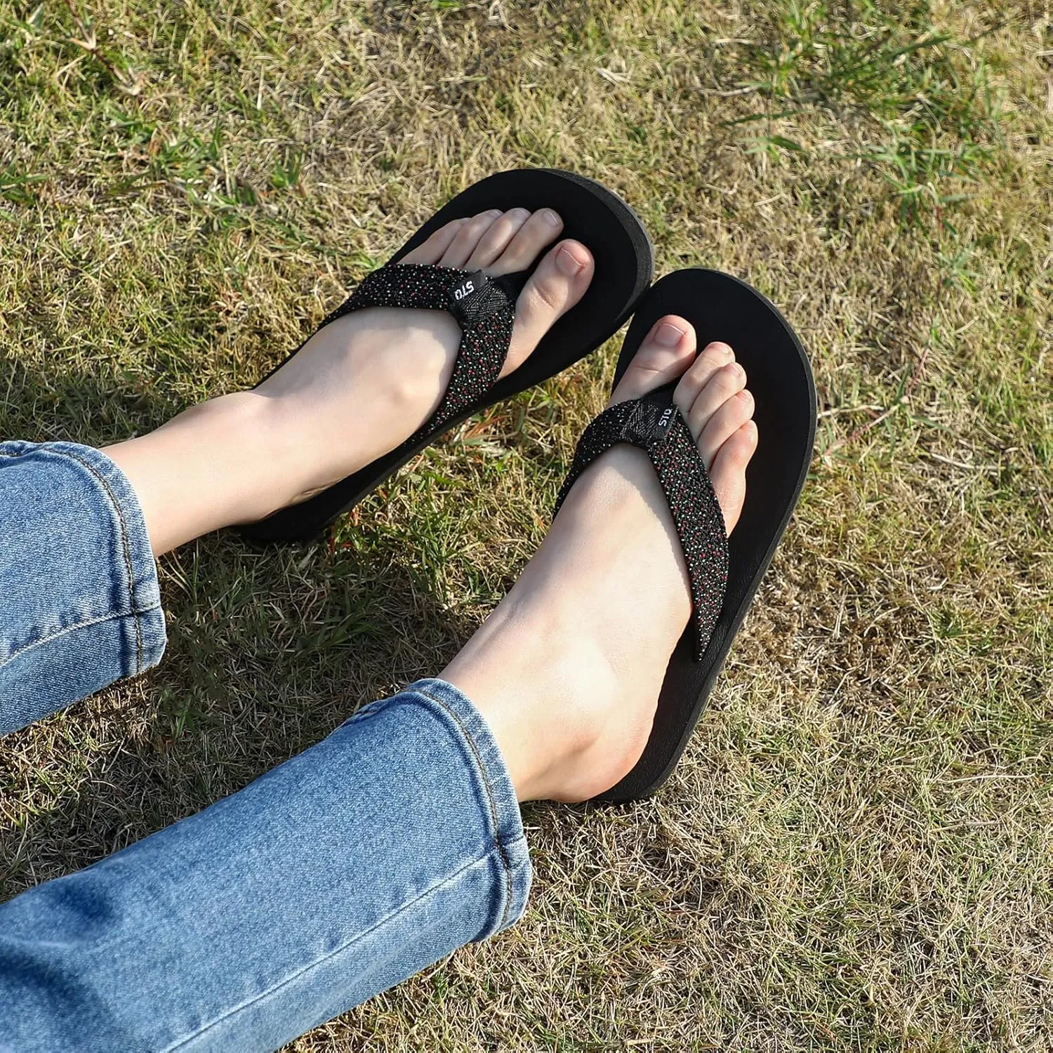 STQ Womens Quick Dry Flip Flops with Yoga Mat SoleArch Support Thong Sandals