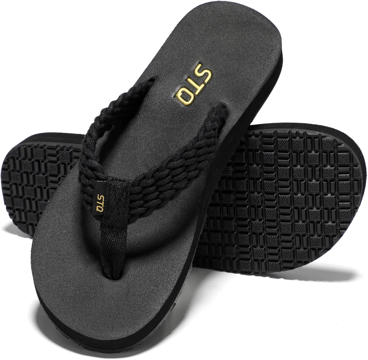 STQ Womens Quick Dry Flip Flops with Yoga Mat SoleArch Support Thong Sandals