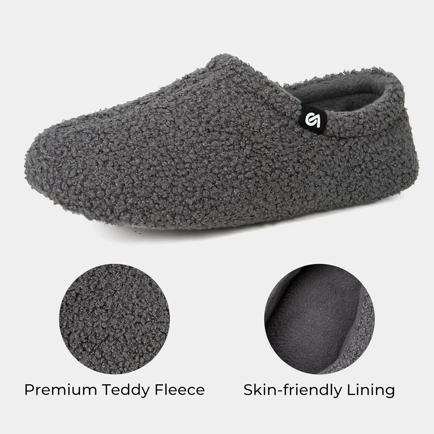 VeraCosy Women's Fuzzy Teddy Slippers Lightweight Memory Foam Indoor House Shoes