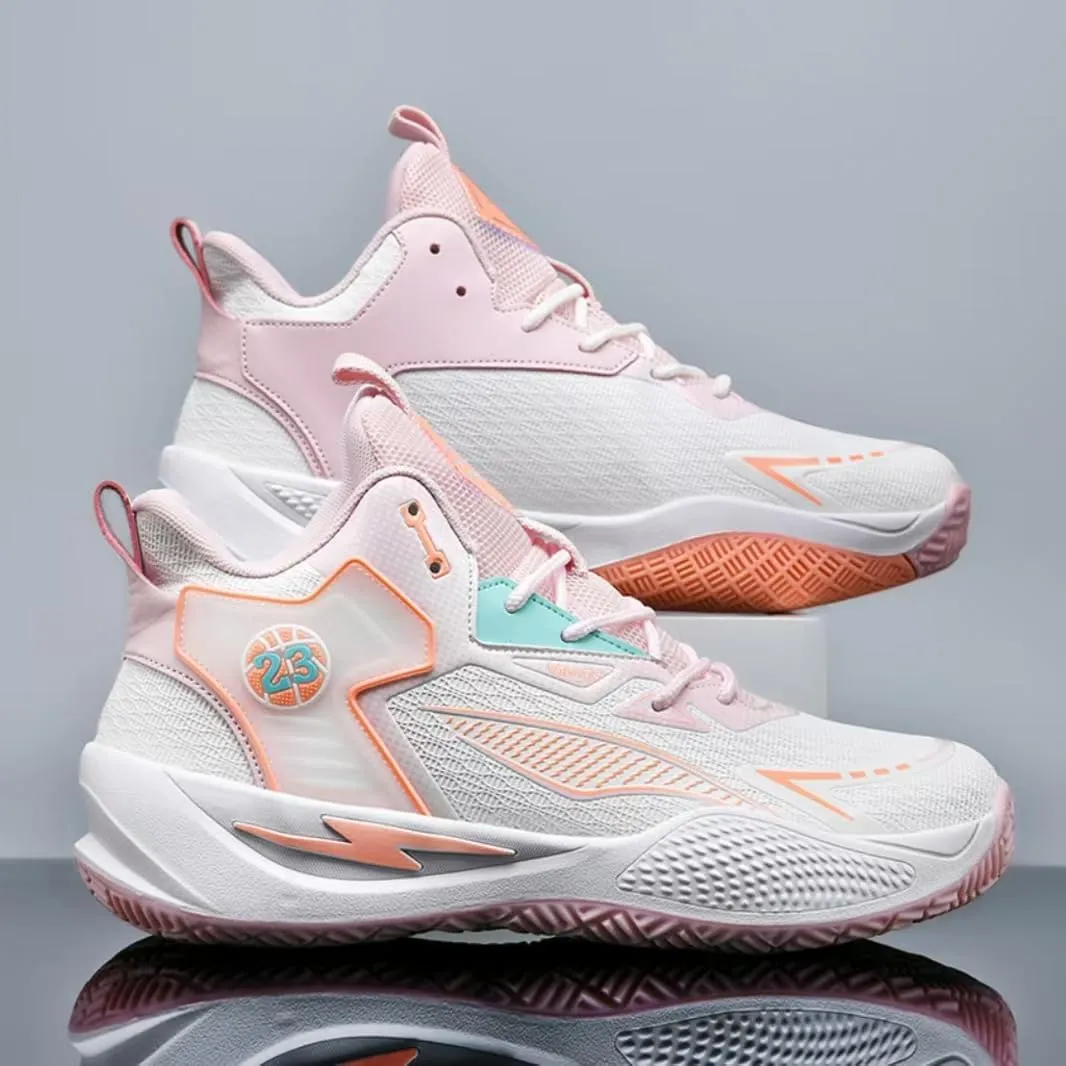 Womens Breathable Mesh Lace Up Basketball Shoes Fashion High Top Non-Slip Running Sneakers Casual Athletic Tennis Walking Sport Shoes