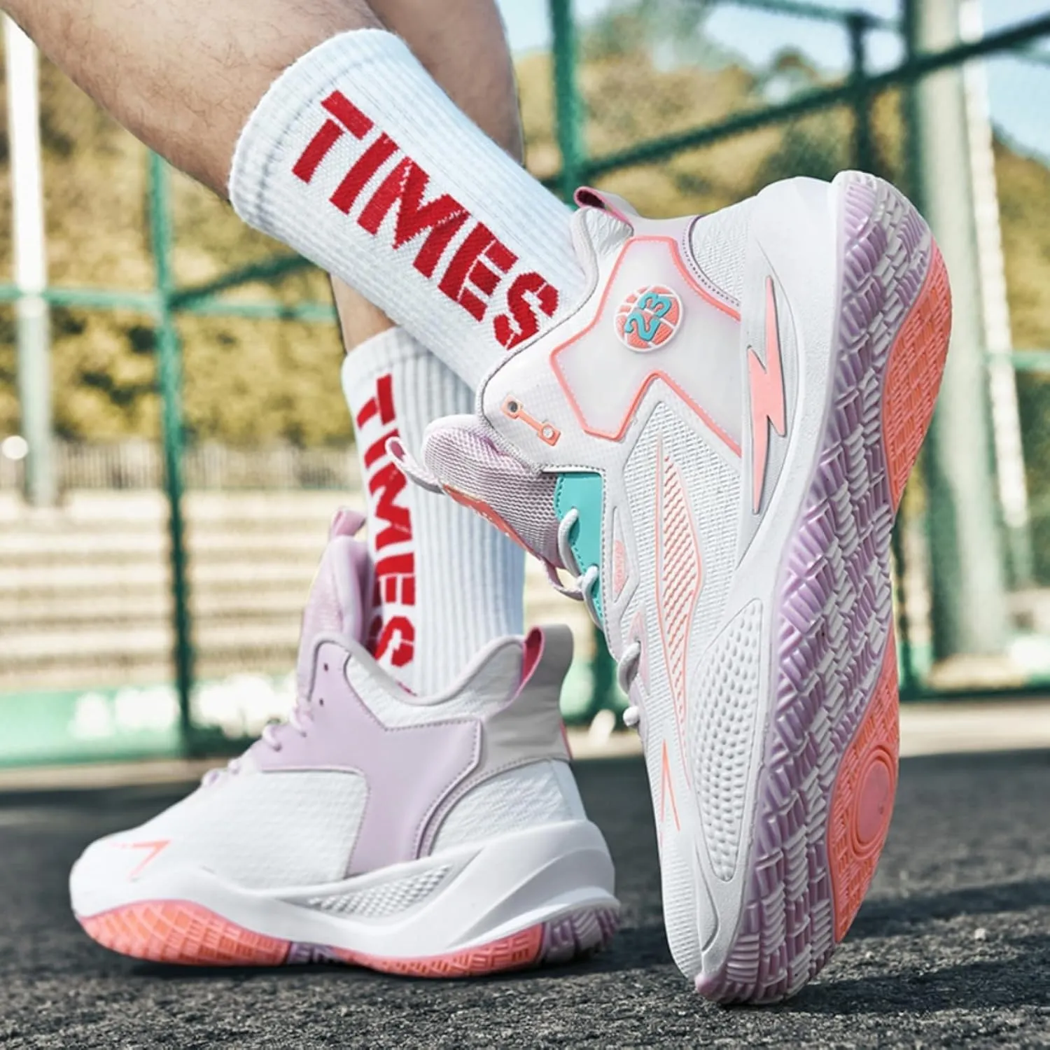 Womens Breathable Mesh Lace Up Basketball Shoes Fashion High Top Non-Slip Running Sneakers Casual Athletic Tennis Walking Sport Shoes