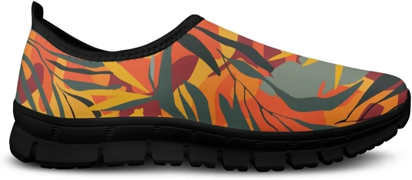 Women's Flower Sneakers Casual Low Top Non-Slip Breathable Slip On Comfortable Walking Sneaker for Women US 5.5-11.5