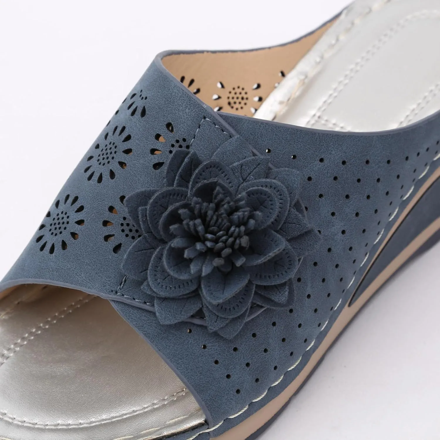 Womens Sandals Flower Open Toe Wedge Sandals Casual Platforms Heeled Bohemia Comfortable Summer Sandalias Shoes