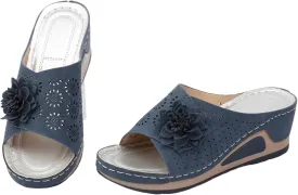 Womens Sandals Flower Open Toe Wedge Sandals Casual Platforms Heeled Bohemia Comfortable Summer Sandalias Shoes
