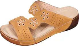 Womens Wedge Sandals Open Toe Comfortable Walking Platform Slides Orthopedic Sandal Casual Slip on Summer Shoes